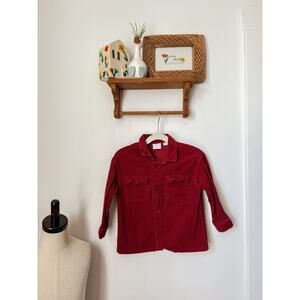 Zara red rust corduroy button up top - 2-3 years